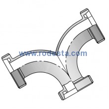 Double Tee bend with connection DIN 11851